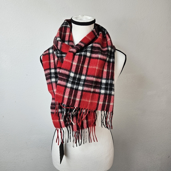 KILTANE 100% Lambswool Plaid Buffalo Check Scarf Fringe NWT - Picture 1 of 5